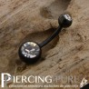Piercing Nombril Blackline Cristaux blancs
