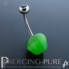 Piercing Acier pomme verte et Pierre verte