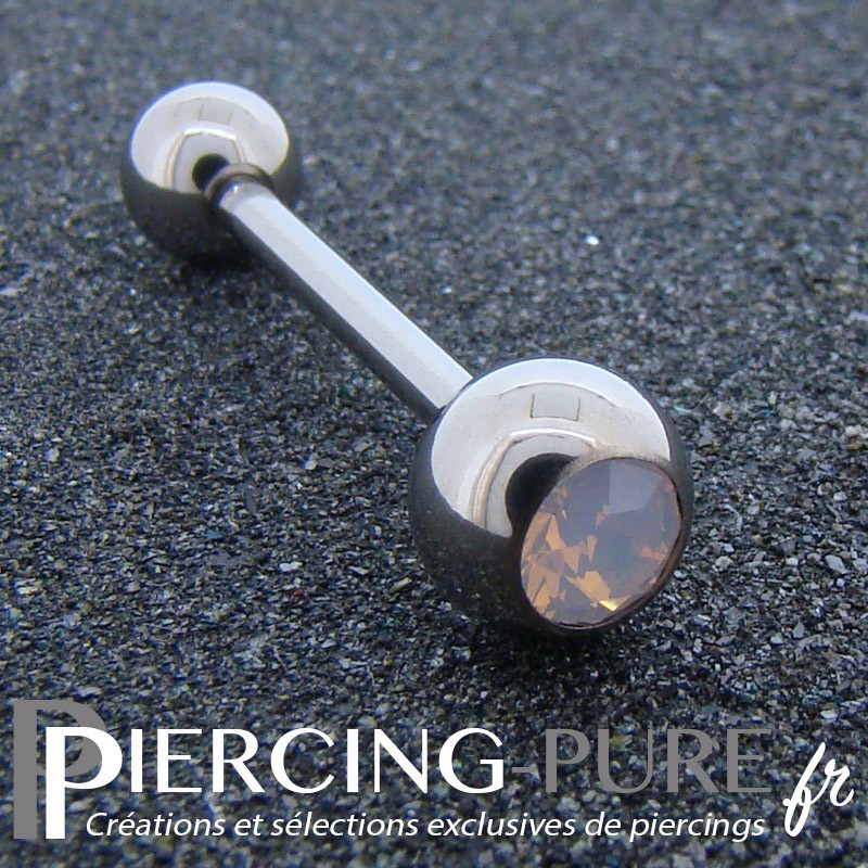 Barbell Pour Piercing Langue - Multi Billes Argentées, Acier Chirurgical, Longueur 16mm