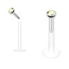 Piercing Labret Flexible Cristal clos blanc irisé