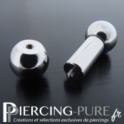 Piercing Barbell Acier interne - 6x12x10mm