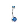 Piercing Capuchon Vertical deux Cristaux bleu foncé