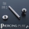 Piercing Langue Titane Bille et disque 4mm - Pas de vis interne