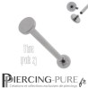 Piercing Langue Titane Bille et disque 4mm - Pas de vis interne