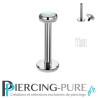 Piercing labret titane interne opale blanche