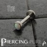 Piercing labret titane interne opale blanche