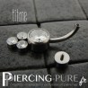 Piercing nombril Titane 5 disques de cristaux blancs