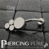 Piercing nombril Titane 5 disques de cristaux blancs