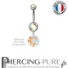 Piercing Nombril Acier Classic Cut Crystal AB