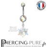 Piercing Nombril Acier Edelweiss Crystal Shimmer AB