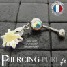 Piercing Nombril Acier Edelweiss Crystal Shimmer AB