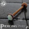 Piercing Langue Titane Dark Bronze Opale blanche 5mm