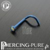 Piercing Nez Titane bleu nuit et opale bleu claire
