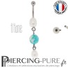 Piercing Titane interne Trio Perles de culture et turquoise