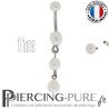Piercing Titane interne Cascade de Perles naturelles