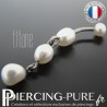 Piercing Titane interne Cascade de Perles naturelles