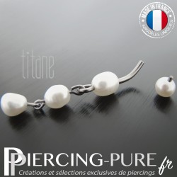 Piercing Titane interne Cascade de Perles naturelles