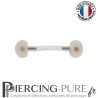 Piercing Téton flexible Perles de culture bouton blanches