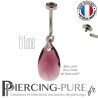 Piercing Nombril Titane interne Poire violette