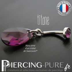 Piercing Nombril Titane interne Poire violette