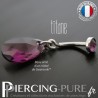 Piercing Nombril Titane interne Poire violette