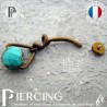 Piercing Nombril Titane interne anodisé Dark Bronze et turquoise modèle 2