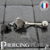 Piercing Nombril Acier avec mini poire 8mm Swarovski® element jet