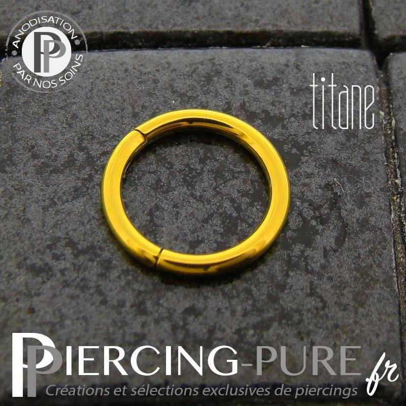 Anneau Piercing Titane Doré Opalite - Pour Oreille Ou Septum, 1.2 Mm, Neuf