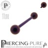 Piercing Langue Titane Dark Purple billes 5mm