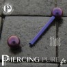 Piercing Langue Titane Dark Purple billes 5mm