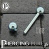 Piercing Langue Titane Bleu ciel billes 5mm