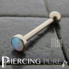 Piercing Langue Titane avec Opale bleu ciel 4mm