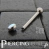 Piercing Langue Titane avec Opale bleu ciel 4mm