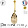 Piercing Nombril Titane doré interne Poire Golden Shadow