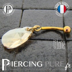 Piercing Nombril Titane doré interne Poire Golden Shadow