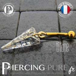 Piercing Nombril Titane doré interne Spike Gold Patina