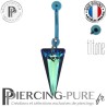 Piercing Nombril Titane bleu interne Spike Bermuda Blue