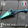 Piercing Nombril Titane bleu interne Spike Bermuda Blue