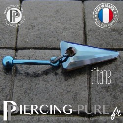 Piercing Nombril Titane bleu interne Spike Bermuda Blue