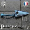 Piercing Nombril Titane bleu interne Spike Bermuda Blue