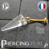 Piercing Nombril Titane doré interne Spike blanc