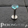 Piercing Tragus - Cartilage cristal turquoise griffé 4mm