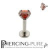 Piercing Tragus - Cartilage cristal rouge griffé 4mm