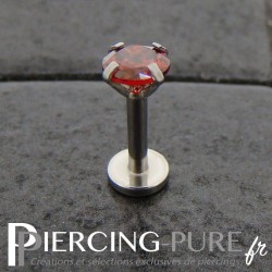 Piercing Tragus - Cartilage cristal rouge griffé 4mm
