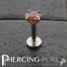 Piercing Tragus - Cartilage cristal rouge griffé 4mm