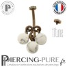 Piercing Nombril Titane interne Dark Bronze 3 bille Howlite