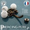 Piercing Nombril Titane interne Dark Bronze 3 bille Howlite