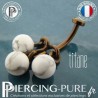 Piercing Nombril Titane interne Dark Bronze 3 bille Howlite