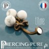 Piercing Nombril Titane interne Dark Bronze 3 bille Howlite