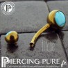 Piercing Titane interne Bronze et Turquoises